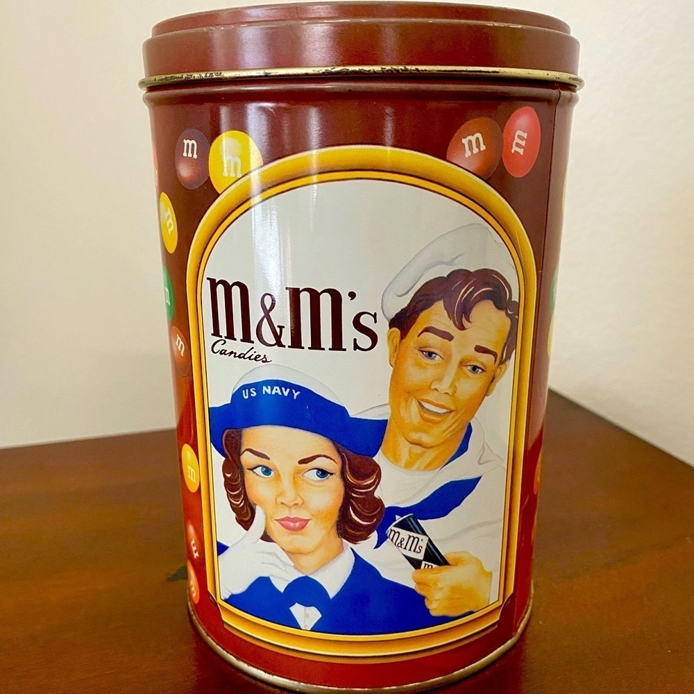 M&M’s 50th Birthday Collectors Tin Retro Candy Advertising Storage Container